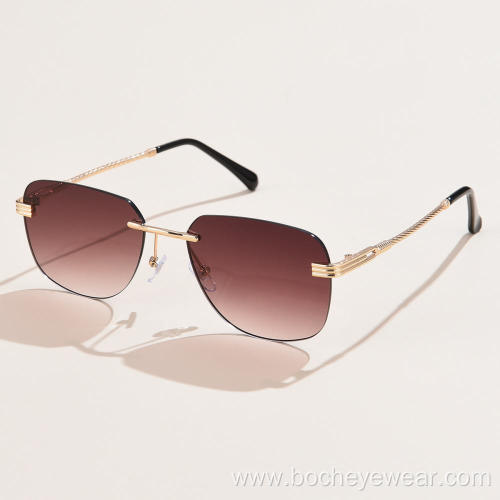 European and American fashion frameless women's sunglasses metal trend GRADIENT SUNGLASSES Street Photo Sunglasses men's s21112